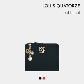 Louis Quatorze Street Style Leather Logo Long Wallets