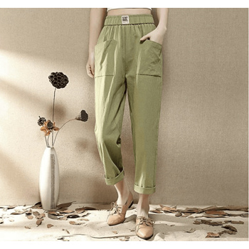Qoo10 - Ladies Cotton Linen Double Deep Pockets Long Pants Trousers Soft  Airy  : Women's Clothing
