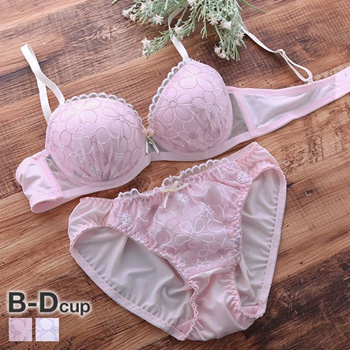 Qoo10 - Love Apple Fancy Flower Bra and Panty Set (B-D)(42338148) : Lingerie  & Sleepwear