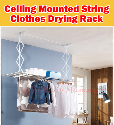 Luckybabymummy Ceiling Mounted String Chain Laundry Drying Rack Best Selling In Korea Clothes Laundry
