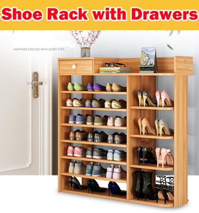 Qoo10 Shoe Rack With Drawers A123 Minimalist Wooden Shoe