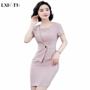 Qoo10 LXMSTH Summer Office Dresses Ladies 2018 Korean Short