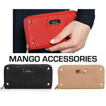 Qoo10 MANGO TOUCH Saffiano Effect Wallet Blue Nude Red Black