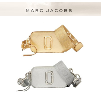 Marc Jacobs The Metallic Snapshot Dtm Crossbody Bag in Gray