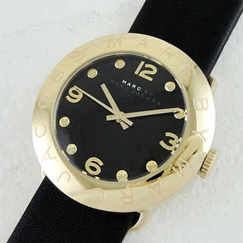 Marc jacobs watch on sale black leather strap