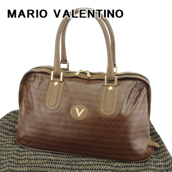 Mario Valentino Clutch Bag V Mark PVC x Leather Authentic USED