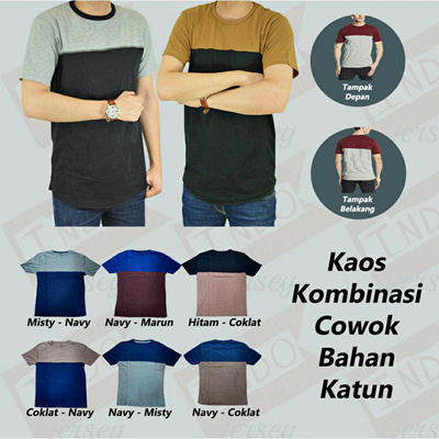 Mart Islandkaos Cowok Pria Kombinasi Warna Bahan Katun Jpn