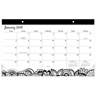 Qoo10 Mead Monthly Desk Pad Calendar January 2018 December