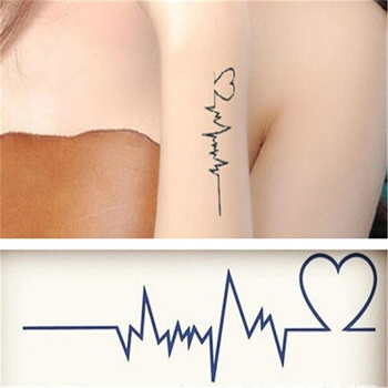 2pcs Black Moon Curved Bird Heartbeat Sun & Moon Pattern Temporary Tattoo  Sticker For Arm, Wrist, Body | SHEIN USA