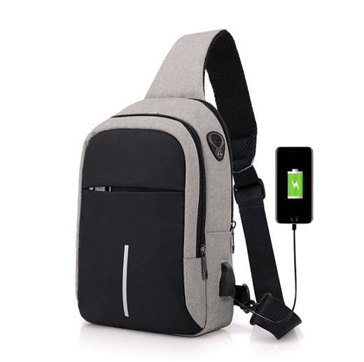 Qoo10 - Mens chest bag reflective USB interface charging smart small ...