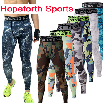 New Mens Camouflage Compression Tights Leggings Running Sports Gym