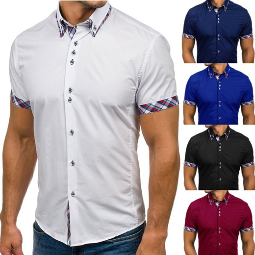 mens shirts casual short sleeve