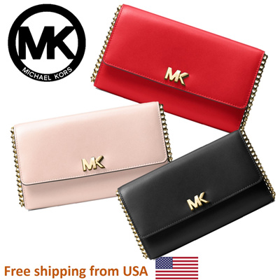 mk mott leather clutch