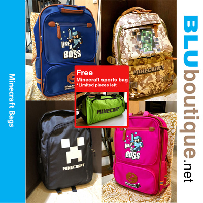 Qoo10 Minecraft School Bag Minecraft Backpack Minecraft Bag - roblox backpacks for school roblox suff in 2019 school bags