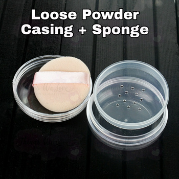 Powder Case with Mushroom Sponge Puff Portable Loose Powder Box