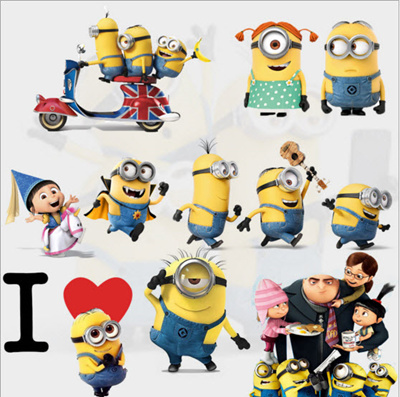 Minions Despicable Me Love Wall Sticker Stickers Decal Vinyl Kids Baby Girls Boys Bedroom Home Decor Decoration D015