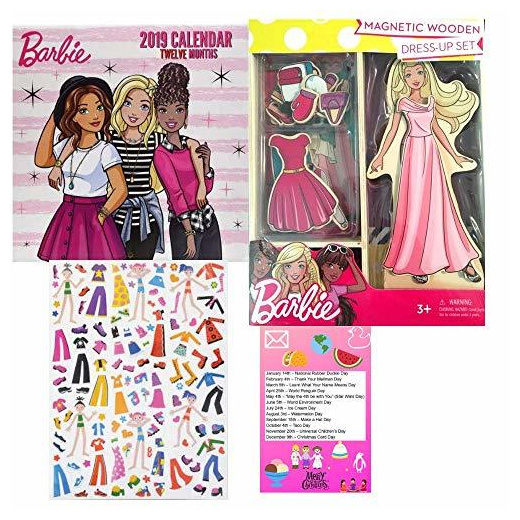 barbie magnetic wooden dress up set