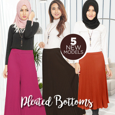 Qoo10 Pleated Bottom Moslem dress Skirt and Kulot 