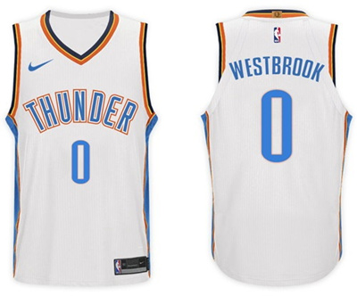 okc thunder westbrook jersey