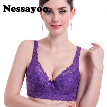 Buy Nessayoo lace Sheer Bra XXX Fashion underwaer bh Push up Bras Big Size  Ladies Brassiere Ultra Boost Black Bralette D White Cup Size D Bands Size  36 80 at