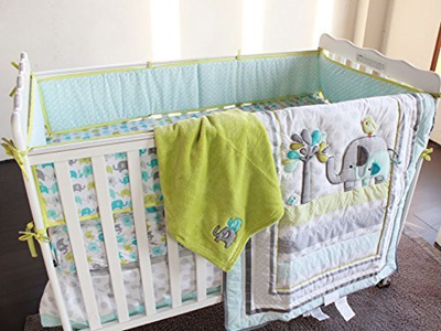 Qoo10 New Baby Safari Elephant 4pcs Crib Bedding Set Without