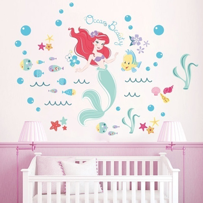 New Diy Underwater World Mermaid Vinyl Wall Stickers For Kids Rooms Home Decor Art Decals Design Wal