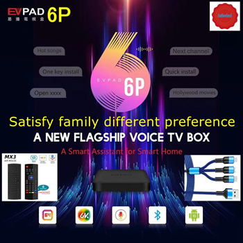 [₹13,109.14](▼46%)New flagship EVPAD 6P AI VOICE dual WIFI android 10  stable evpad tv box 4gb 64gb hot in Asia family