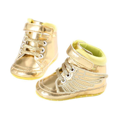 gold newborn shoes