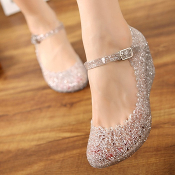 Girls glass store slipper shoes