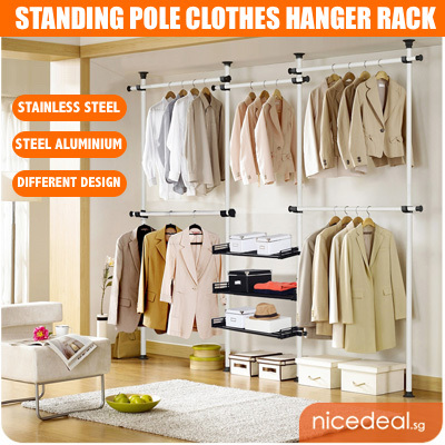 Nicedeal Sgkorea Ab Standing Pole Clothes Hanger Rack Adjustable Height Quality Material