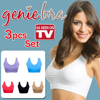 Genie Bra Womens 3 Bra Pack - Wireless Bra Pack