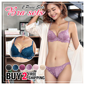 Qoo10 - Sexy Lace Bra Set / Bra Top Lace Underwear Push Up Wire