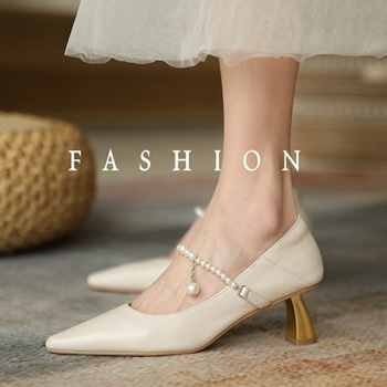 Ladies Summer Footwear Office Shoes for Women 2023 with Medium Heels Formal  Black Pointed Toe Square Vacation Wholesale Discount