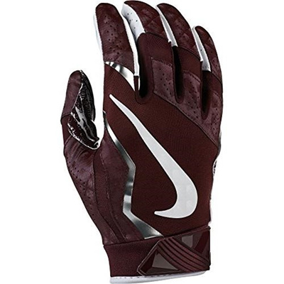 maroon and white nike football gloves