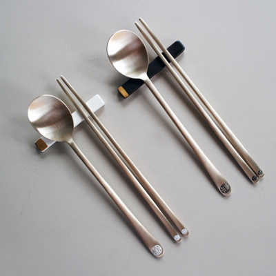 Notdam Korean Handmade Brass Yugi Yeolliji Spoon+Chopstick 2set//Yoons Kitchen