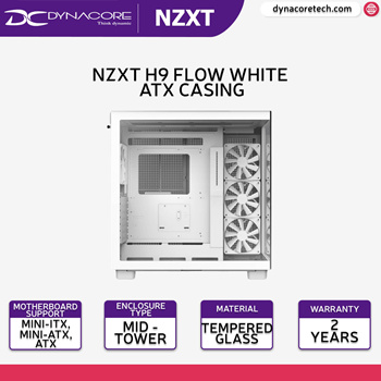NZXT H9 Flow - All White - CM-H91FW-01 - Dual-Chamber Mid-Tower Airflow  Case 