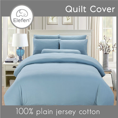 Qoo10 Elefen Jersey Plain Series Sea Blue Quilt Cover