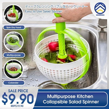 1 Pc Salad Spinner, Multi-Use Kitchen Collapsible Spinning Colander with  Handle, Strainer, Washer Dryer Drainer Compact Storage, for Washing,  Cleaning & Drying Greens, Vegetables, Fruits