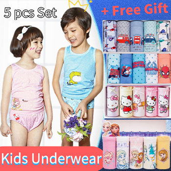 Qoo10 - ⚡On Sale⚡5PCS Kids Underwear/Toddler Boys Girls Cartoon Panties/Disney  : Kids Fashion