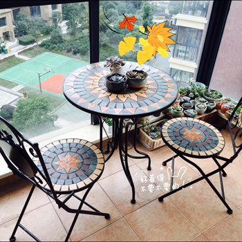 mosaic table with chairs