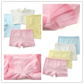 6pcs/Lot Girls Solid Briefs Underwears Children Cotton Short Pants