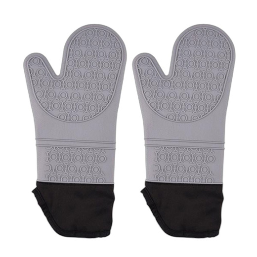 Qoo10 - Glove handle cotton gloves silicone long oven gloves gray 2pcs ...