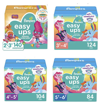 Pampers Easy Ups Training Underwear for Girls, 4T-5T (104 Count