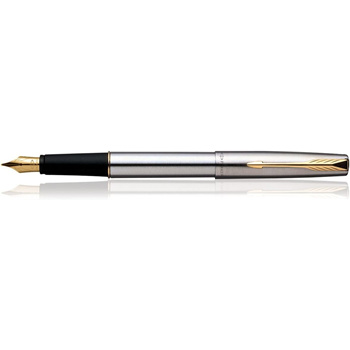 Parker Frontier Stainless Steel Gold Trim Fountain Pen