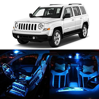Partsam 8pcs Ice Blue 2007 2015 Jeep Patriot Led Interior Package Tag Lights Reverse Lights