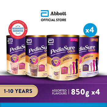 Quube -[Bundle of 4] Abbott Pediasure 10+ / Pediasure Gold 850g - Assorted  Fl : Baby / Maternity