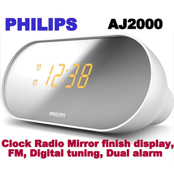 Qoo10 - PHILIPS Radio Mirror finish display FM Digital tuning Dual alarm... : Furniture & Deco