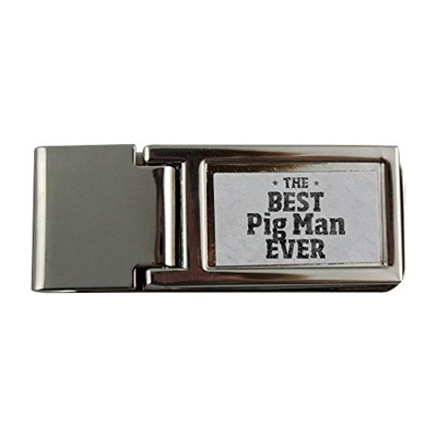 Pickyourimage Metal Money Clip With The Best Pig Man Ever - 