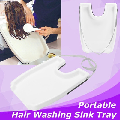 Plastic Safety Contoured Portable Salon Home Shampoo Hair Washing Sink Tub Tray Medical
