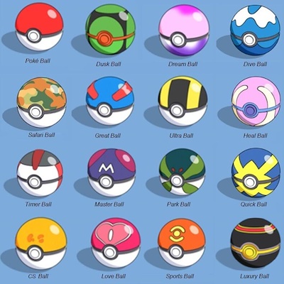 Qoo10 Pokeball Pokemon  Pok  Ball 15 Types 7cm each 